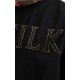 SikSilk Black Oversized Rhinestone Logo T-Shirt
